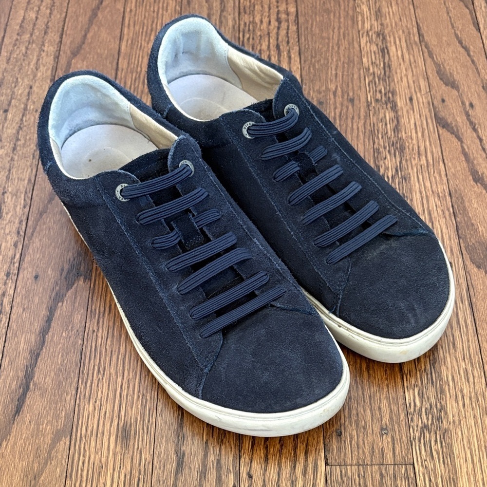 Birkenstock Navy Suede Low-Top Sneakers